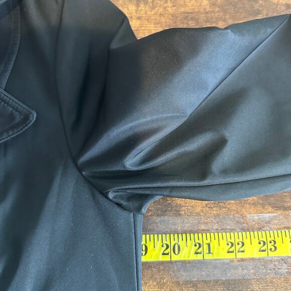 Calvin Klein Rain Trench Coat XS Black Hooded Water Wind Resistant Preppy EUC - Picture 4 of 13